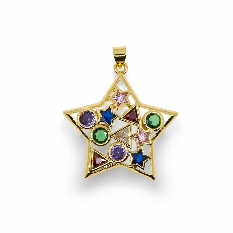 Celestial Rainbow Star Pendant – 14K Gold Fill