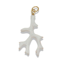 14K Gold Filled White Coral Branch Pendant