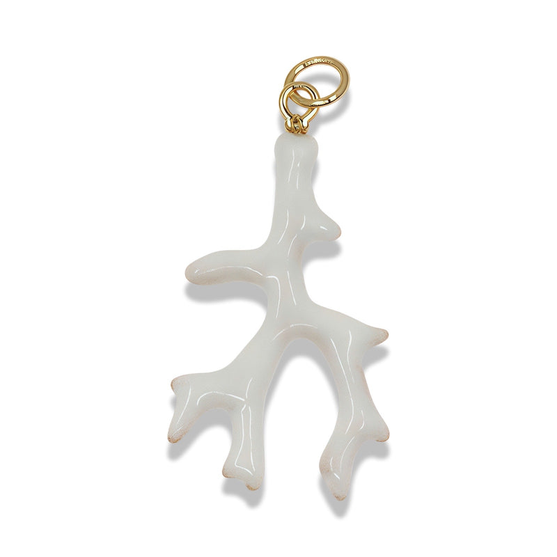 14K Gold Filled White Coral Branch Pendant