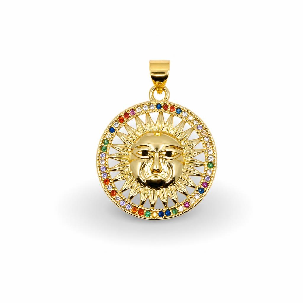Radiant Sun Multicolor Pendant – 14K Gold Filled