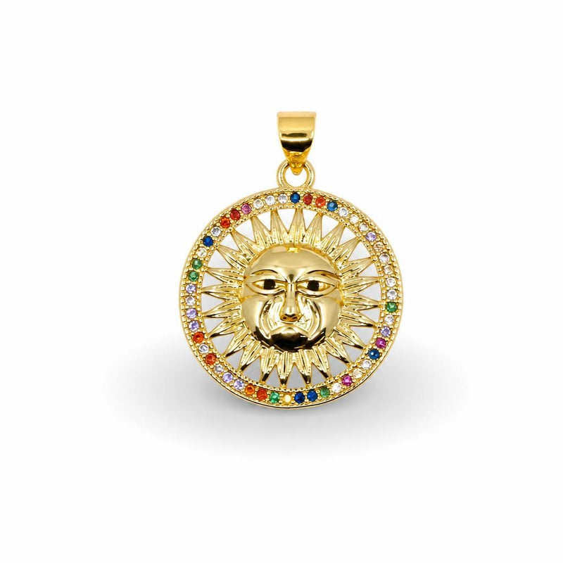 Radiant Sun Multicolor Pendant – 14K Gold Filled