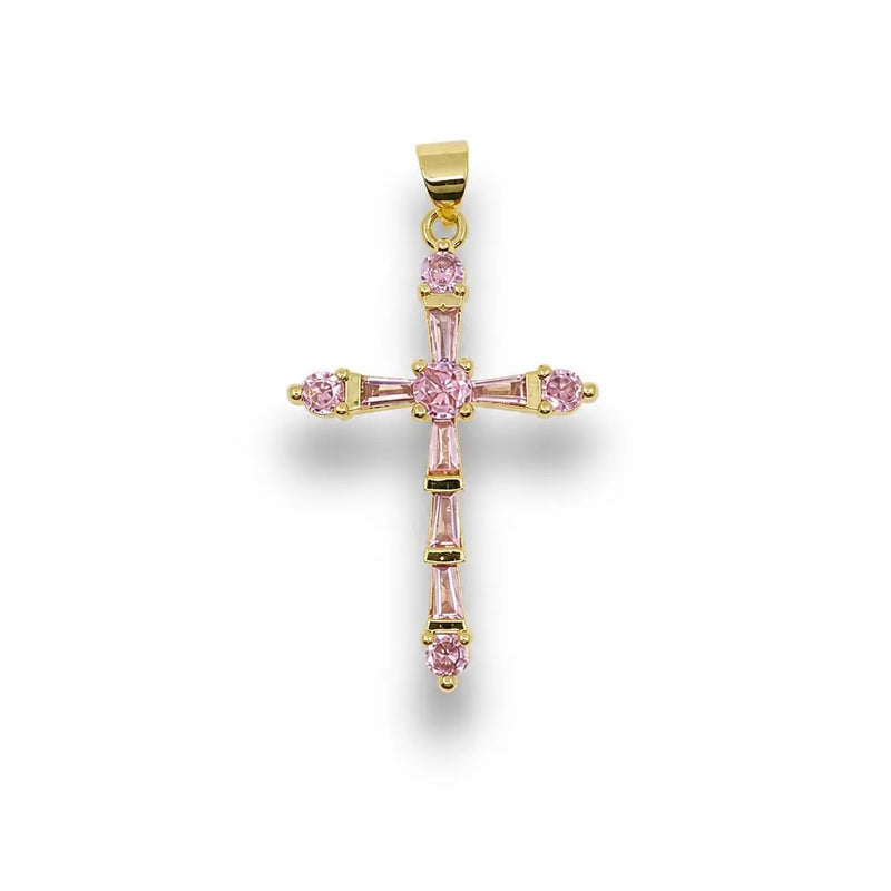 Gemstone Cross Pendant – 14K Gold Filled