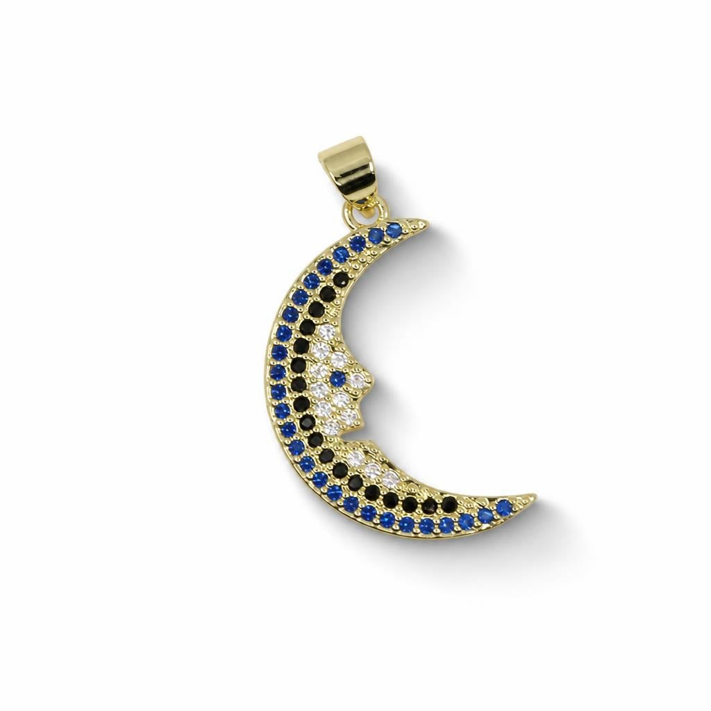 Celestial Moon Face Pendant – 14K Gold Filled