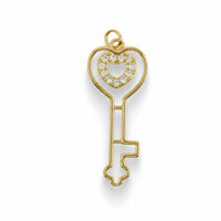 Golden Key Pavé Pendant – 14K Gold Filled