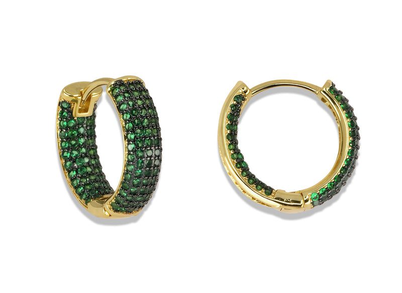 14k Gold Filled Pavé Crystal Hoop Earrings