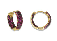 14k Gold Filled Pavé Crystal Hoop Earrings