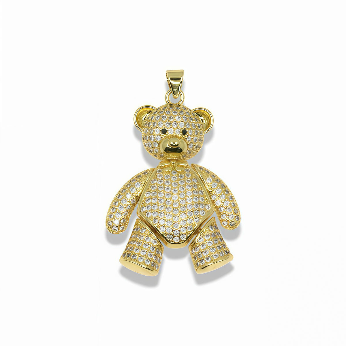 Golden Movable Pavé Bear Pendant