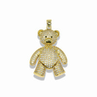 Golden Movable Pavé Bear Pendant