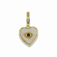 14K Gold Filled Mother of Pearl Evil Eye Heart Pendant
