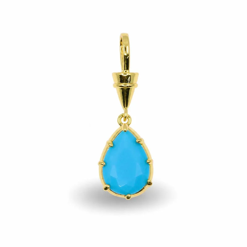 Teardrop Gemstone Charm Pendant – 14K Gold Filled