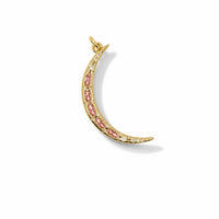 Gemstone Crescent Moon Pendant – 14K Gold Filled