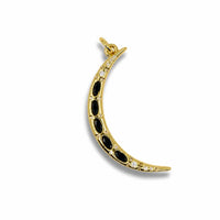 Gemstone Crescent Moon Pendant – 14K Gold Filled