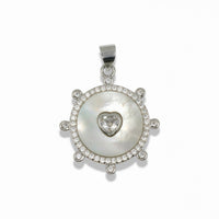 14K Gold Filled Crystal Heart Medallion Pendant