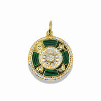 14K Gold Filled Celestial Sun Medallion Pendant