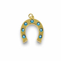 Lucky Horseshoe Gemstone Pendant – 14K Gold Filled