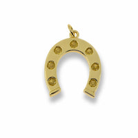 Lucky Horseshoe Gemstone Pendant – 14K Gold Filled