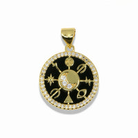14K Gold Filled Celestial Moon Medallion Pendant