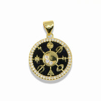14K Gold Filled Celestial Moon Medallion Pendant