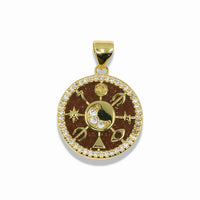 14K Gold Filled Celestial Moon Medallion Pendant