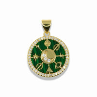 14K Gold Filled Celestial Moon Medallion Pendant