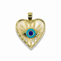 4K Gold Filled Heart Evil Eye Pendant
