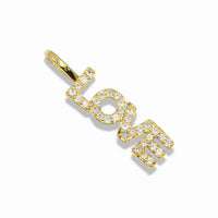 14k Gold Plated Crystal Word Pendant Collection