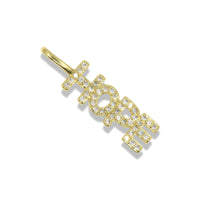 14k Gold Plated Crystal Word Pendant Collection