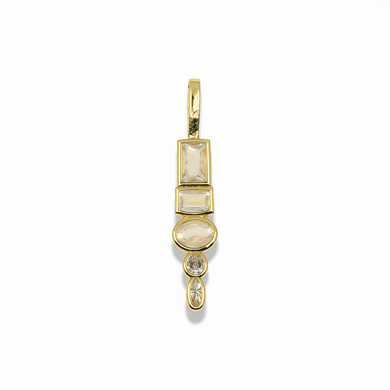 14K Gold Filled Geometric Crystal Pendant