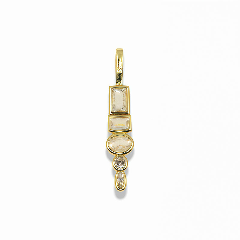 14K Gold Filled Geometric Crystal Pendant