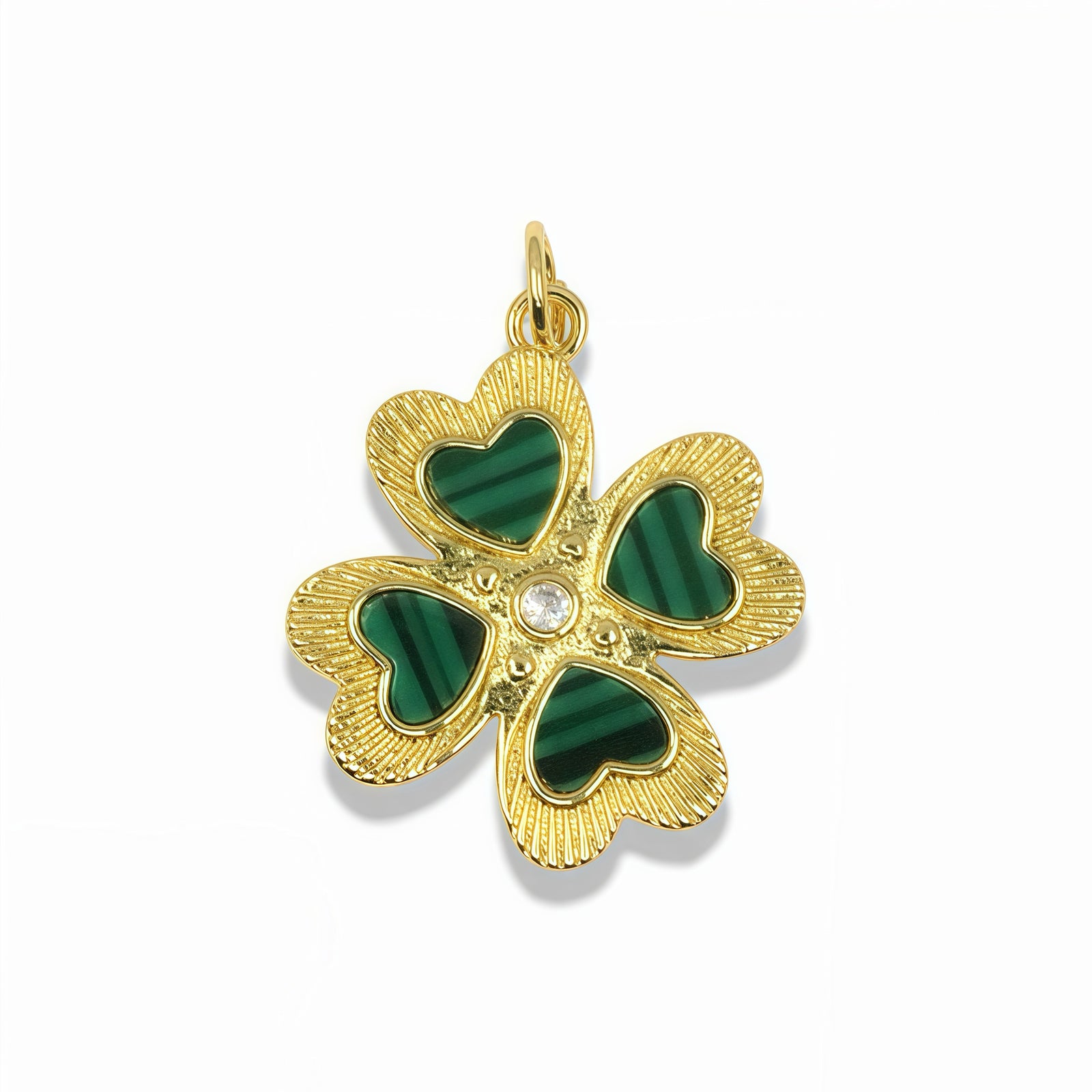 14K Gold Filled Heart Clover Pendant
