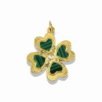 14K Gold Filled Heart Clover Pendant