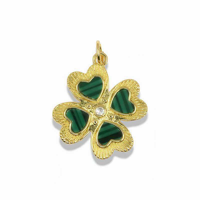 14K Gold Filled Heart Clover Pendant