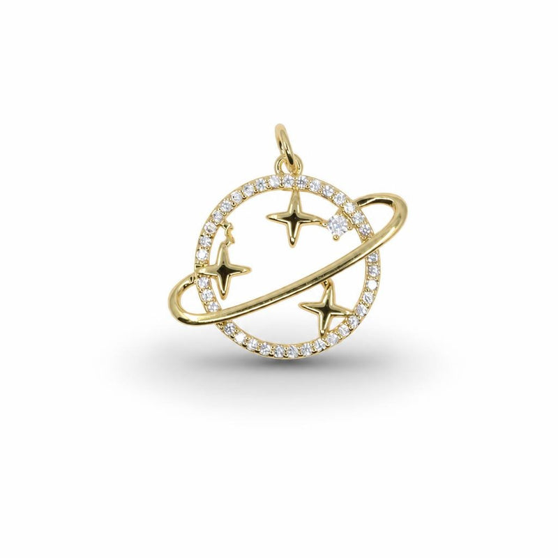 Celestial Orbit & Stars Pendant – 14K Gold Filled