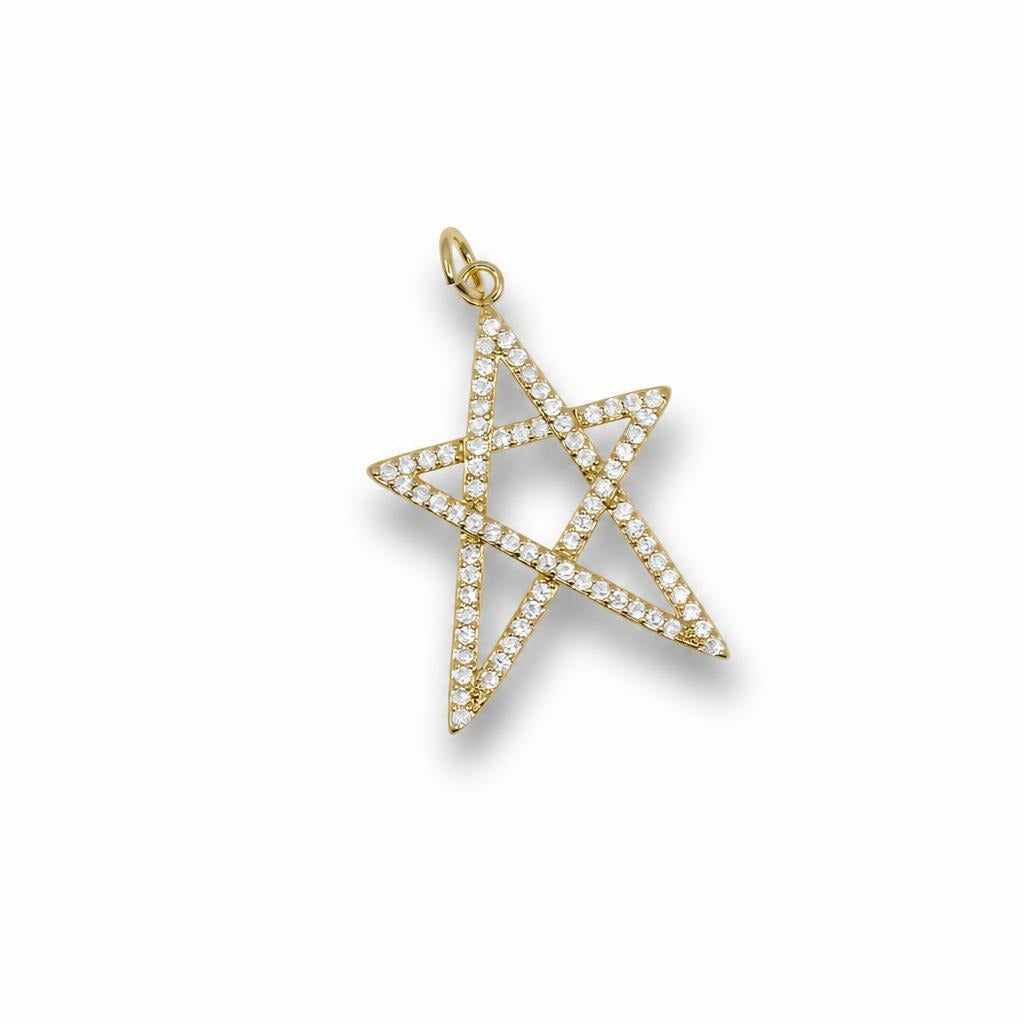 Double Star Crystal Pendant – 14K Gold Filled