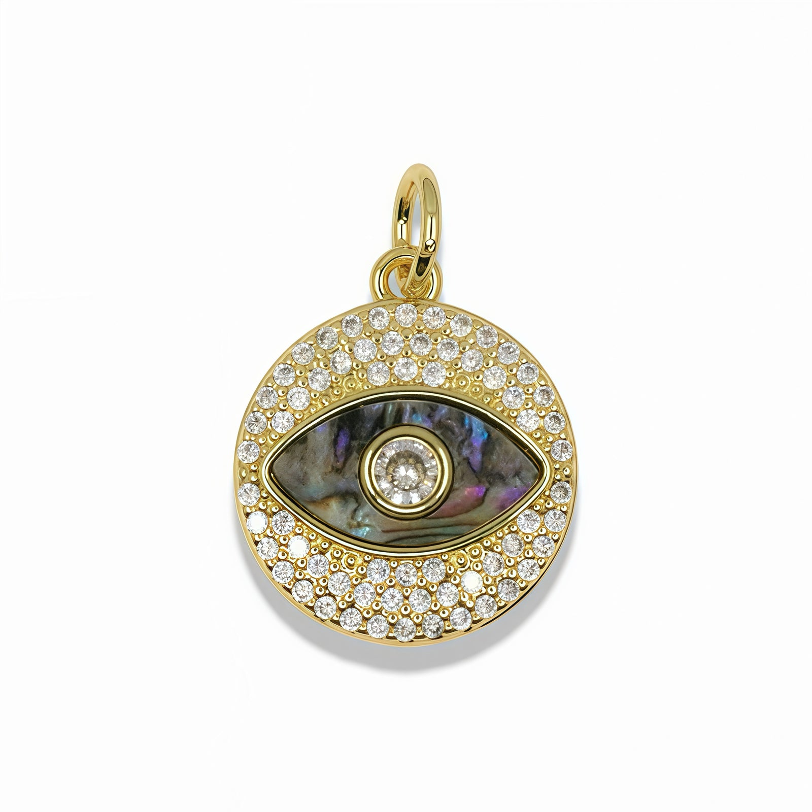 14K Gold Filled Pave Evil Eye Pendant