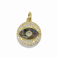 14K Gold Filled Pave Evil Eye Pendant