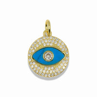 14K Gold Filled Pave Evil Eye Pendant