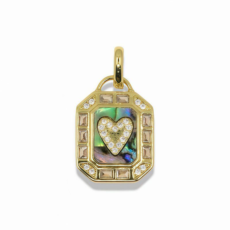 14K Gold Filled Abalone Heart Pendant