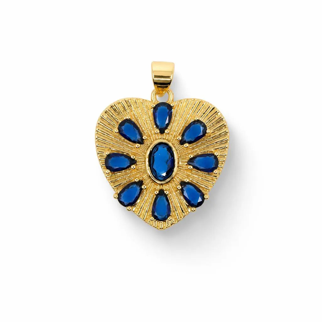 Radiant Gemstone Heart Pendant – 14K Gold Filled