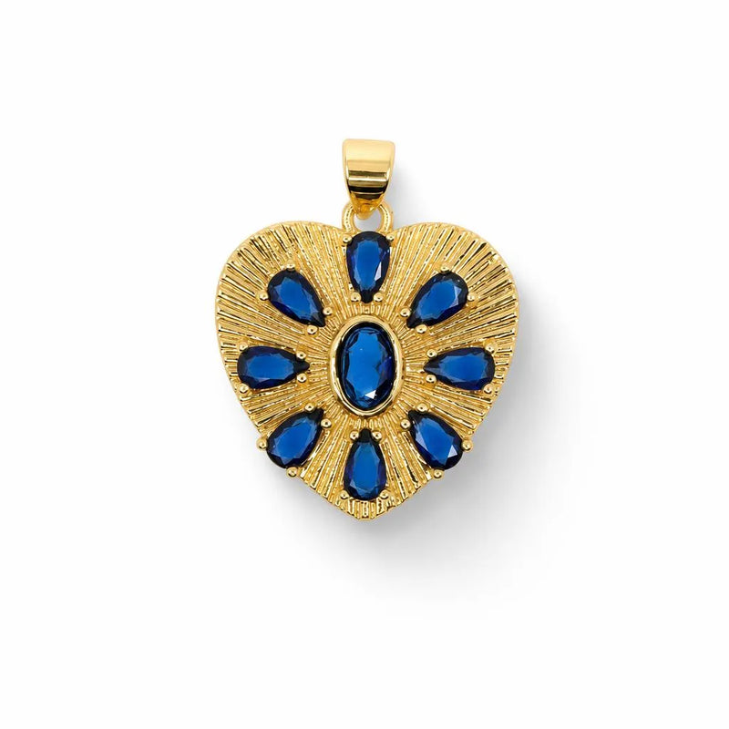 Radiant Gemstone Heart Pendant – 14K Gold Filled