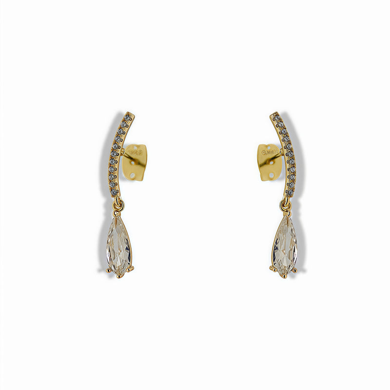 Crystal Teardrop Drop Earrings – 14K Gold Filled