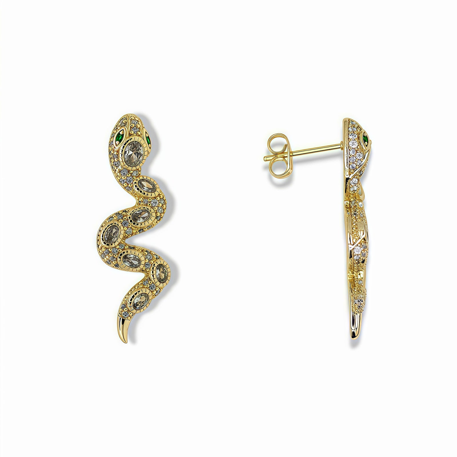 Serpentine Luxe Crystal Statement Earrings