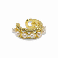 Gold Pavé & Pearl Ear Cuff