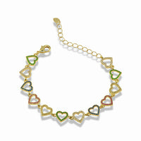 Colorful Pavé Heart Bracelet