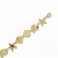 Gold Ocean Charm Link Bracelet