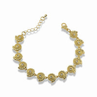 Gold Crystal Conch Shell Bracelet