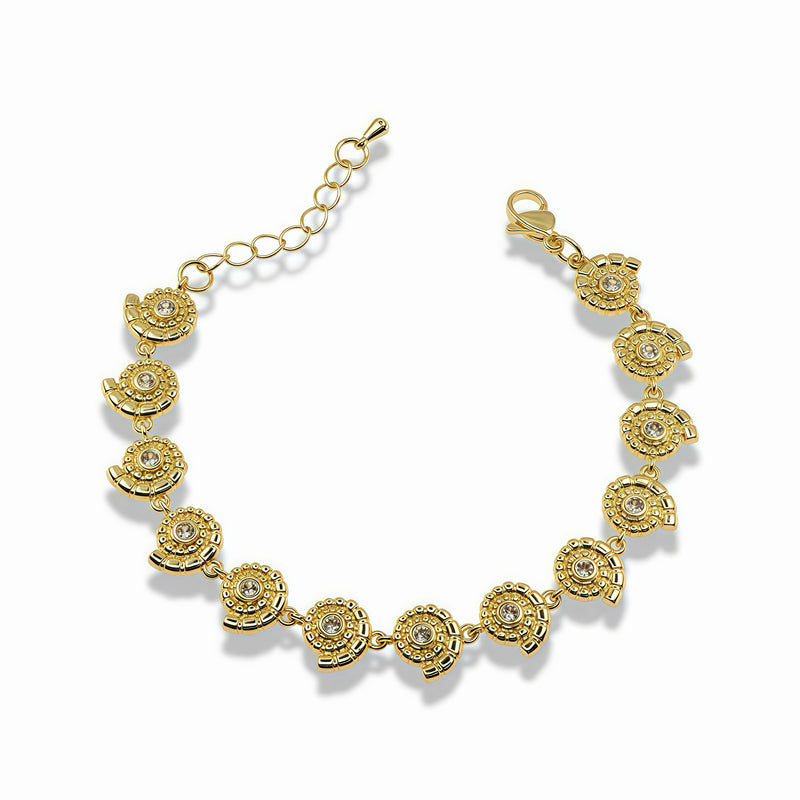 Gold Crystal Conch Shell Bracelet