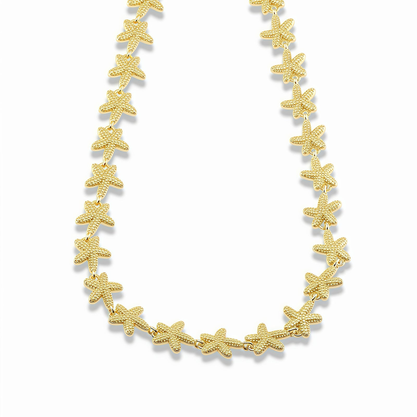 Gold Textured Starfish Necklace
