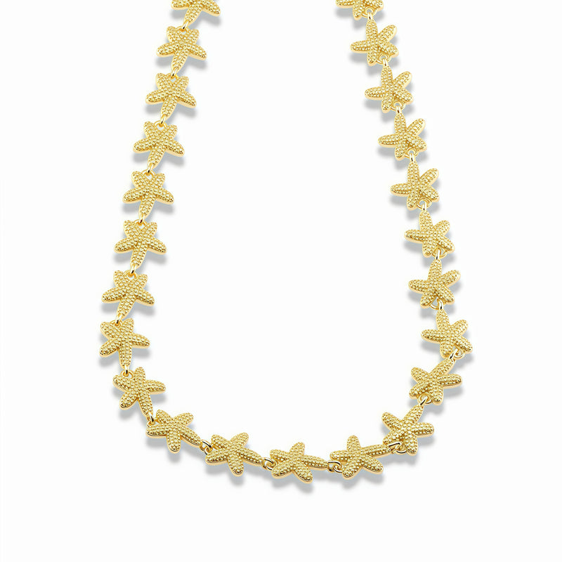 Gold Textured Starfish Necklace