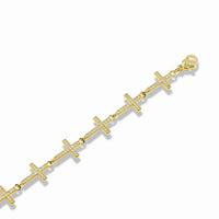 Gold Pavé Cross Link Bracelet